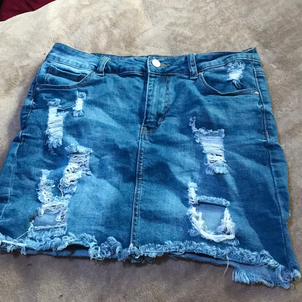 Denim mini skirt